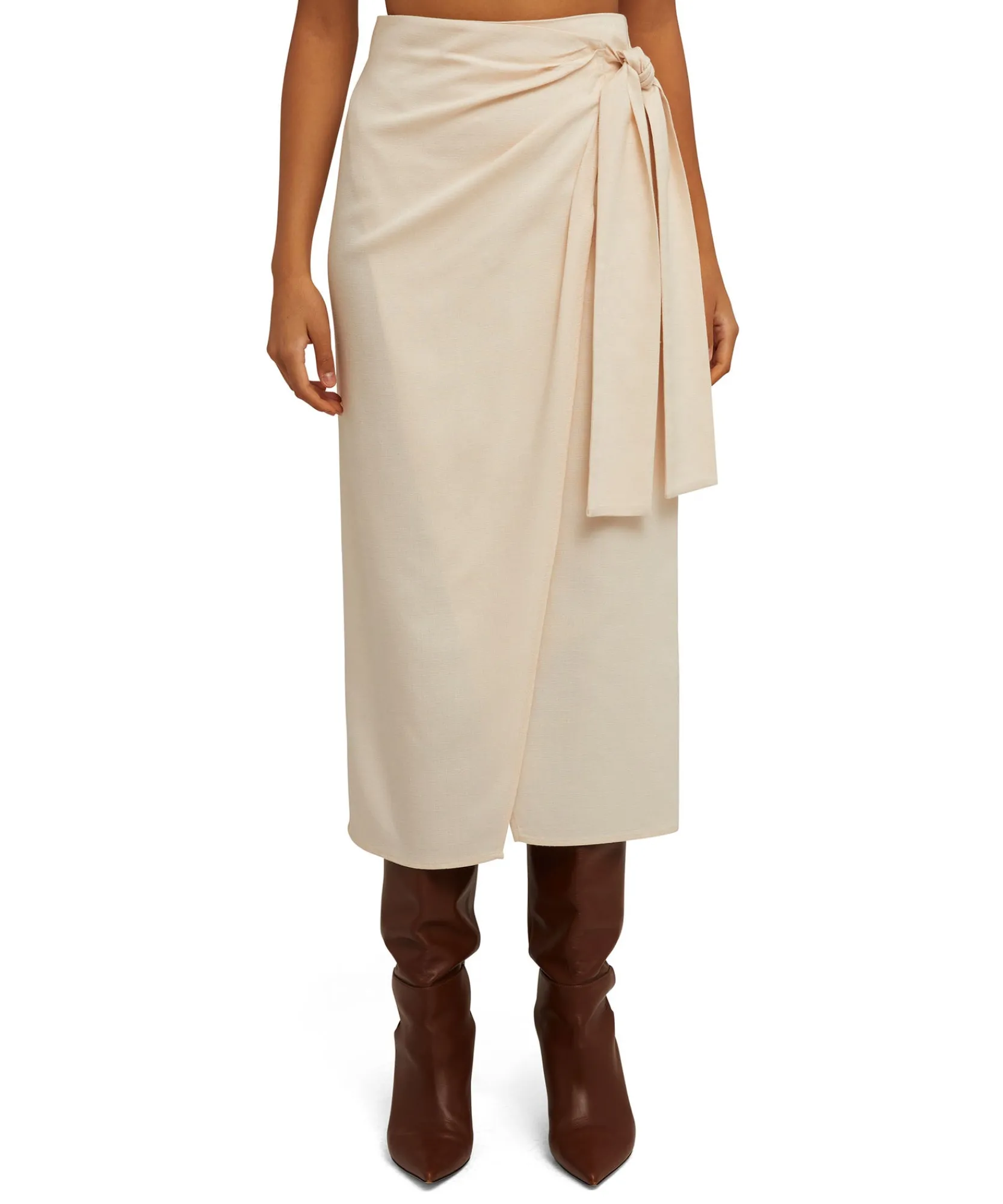 Gonna Midi In Viscosa Grezza Con Design A Portafoglio^MSGM Discount