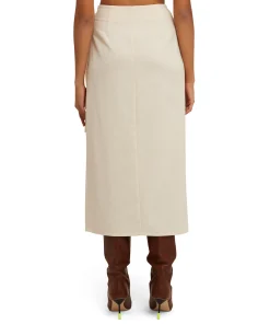 Gonna Midi In Viscosa Grezza Con Design A Portafoglio^MSGM Discount