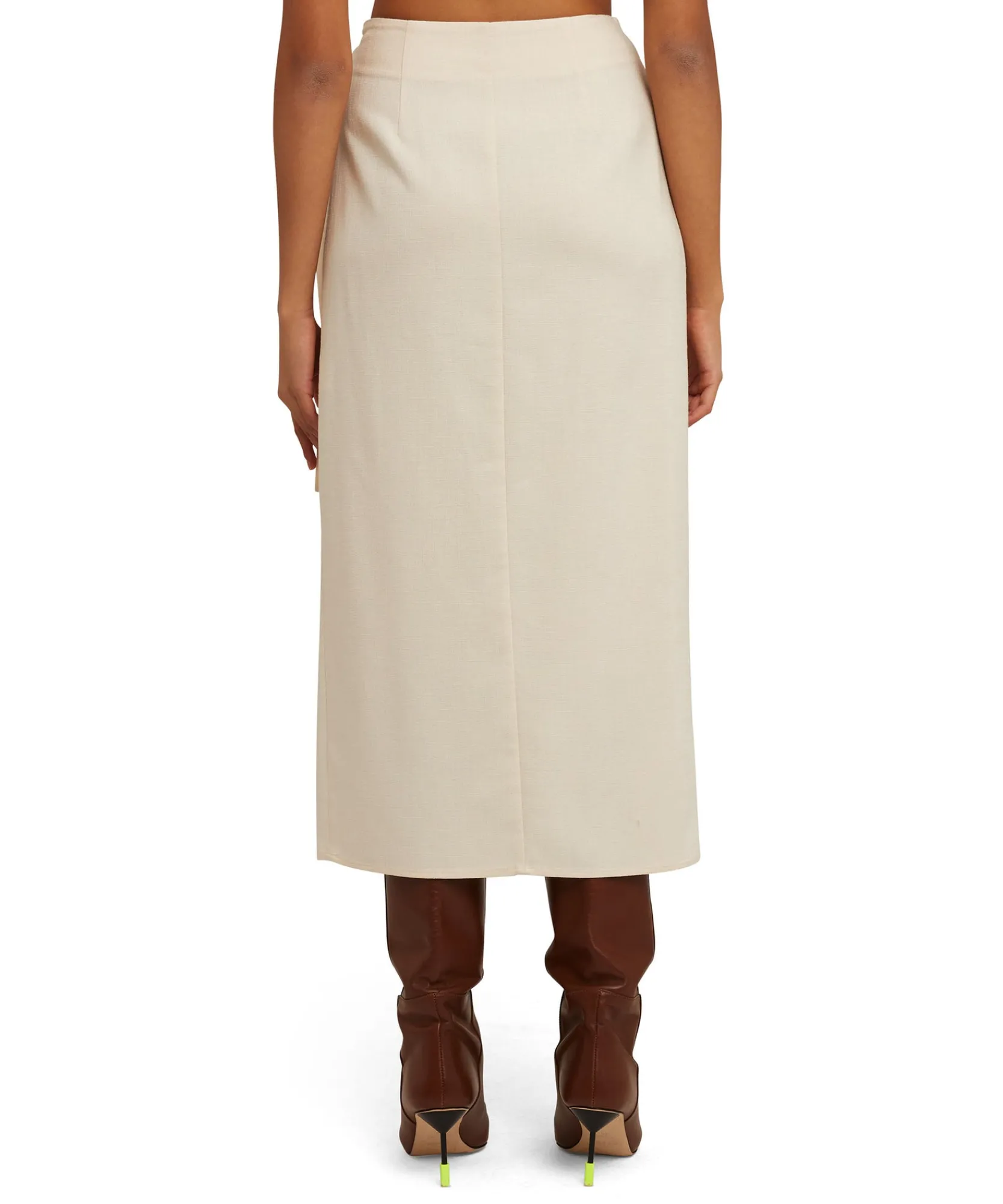 Gonna Midi In Viscosa Grezza Con Design A Portafoglio^MSGM Discount