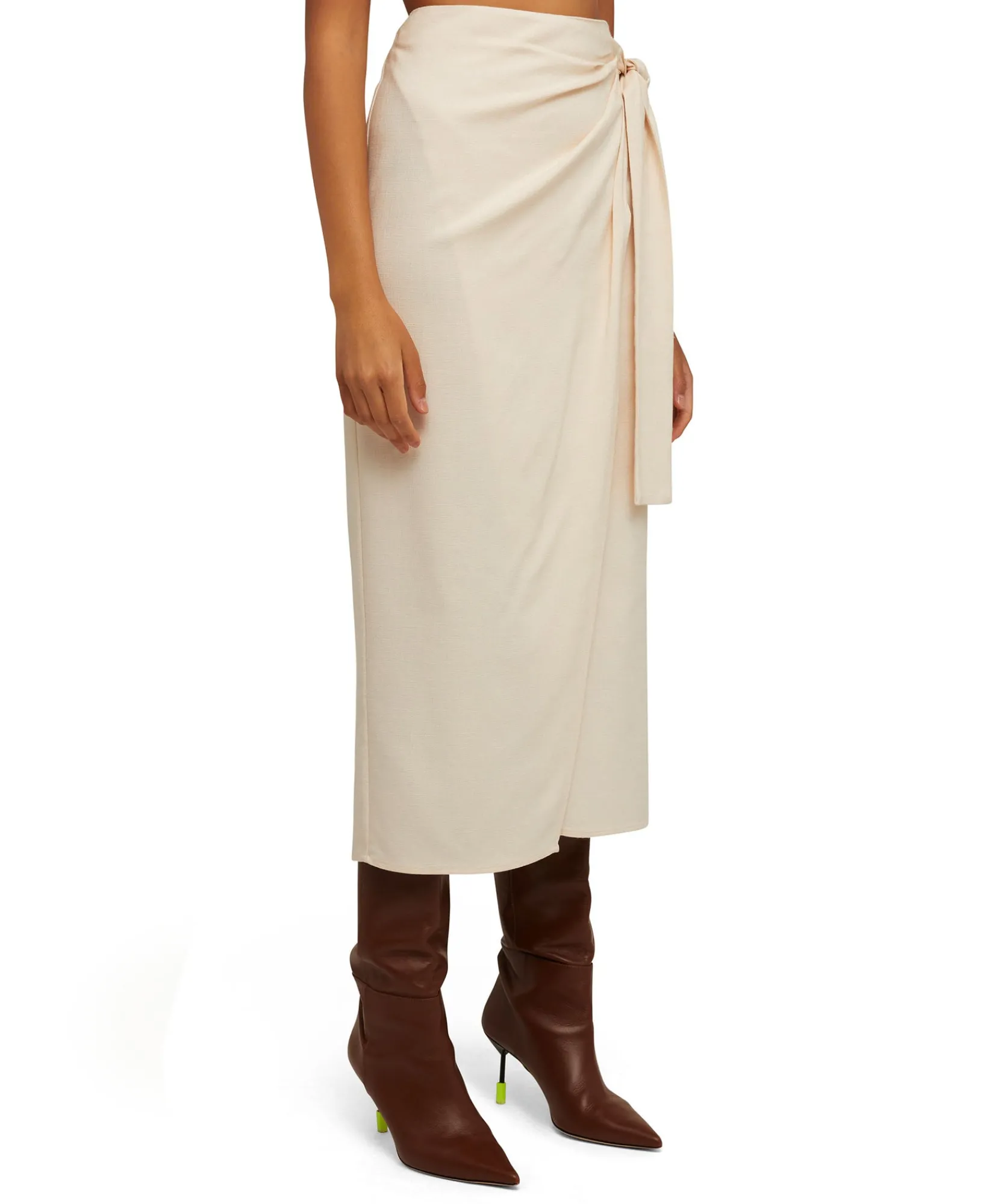 Gonna Midi In Viscosa Grezza Con Design A Portafoglio^MSGM Discount