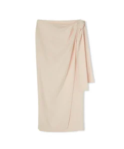 Gonna Midi In Viscosa Grezza Con Design A Portafoglio^MSGM Store