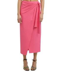 Gonna Midi In Viscosa Grezza Con Design A Portafoglio^MSGM Online