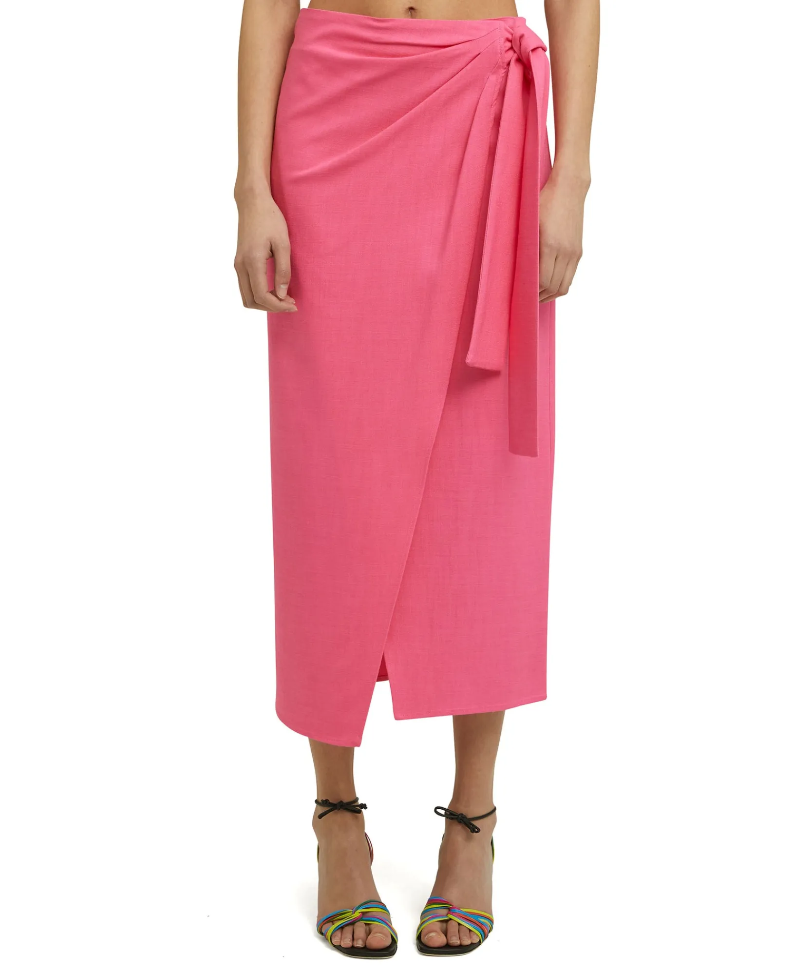 Gonna Midi In Viscosa Grezza Con Design A Portafoglio^MSGM Online