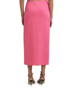 Gonna Midi In Viscosa Grezza Con Design A Portafoglio^MSGM Online