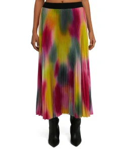 Gonna Midi Plisse Con Stampa Tie Dye^MSGM Sale