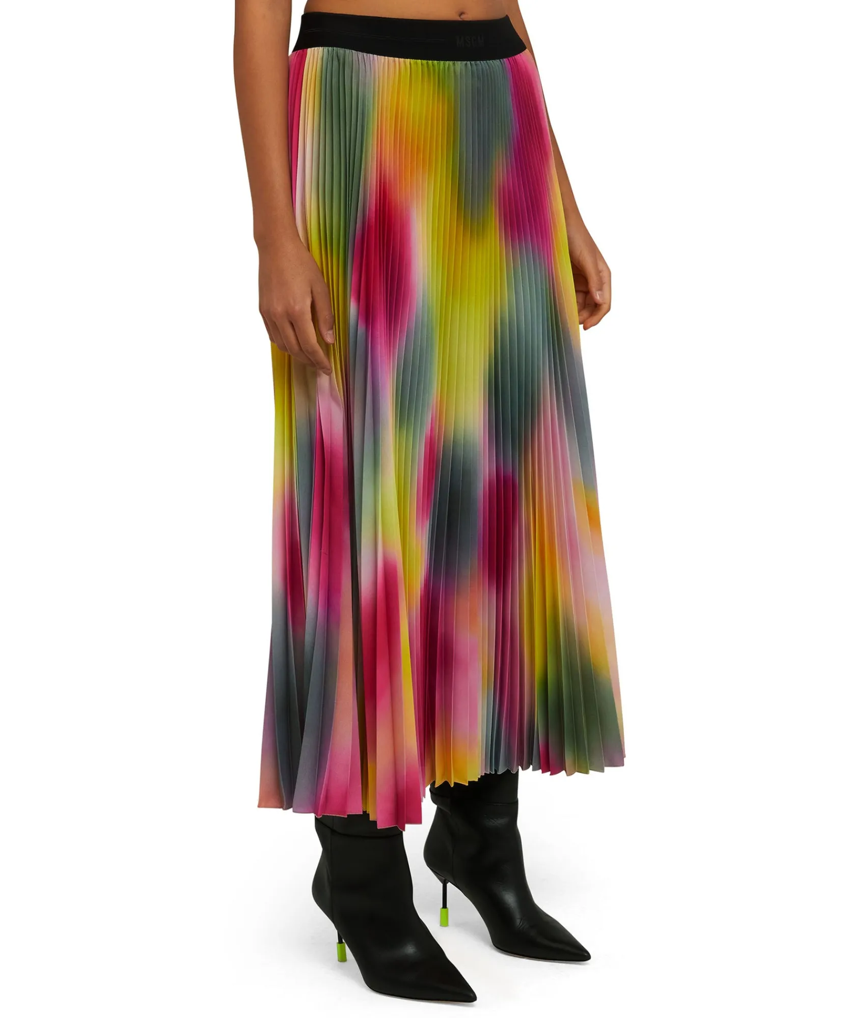 Gonna Midi Plisse Con Stampa Tie Dye^MSGM Sale