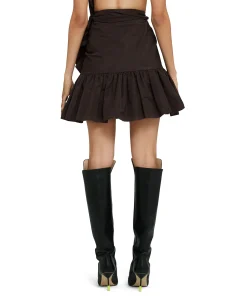Gonna Mini In Taffeta Con Design A Portafoglio E Rouches Applicate^MSGM Best