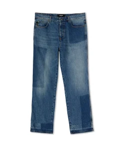 Jeans A Gamba Dritta Con Lavorazione A Riserva Patchwork^MSGM Best Sale