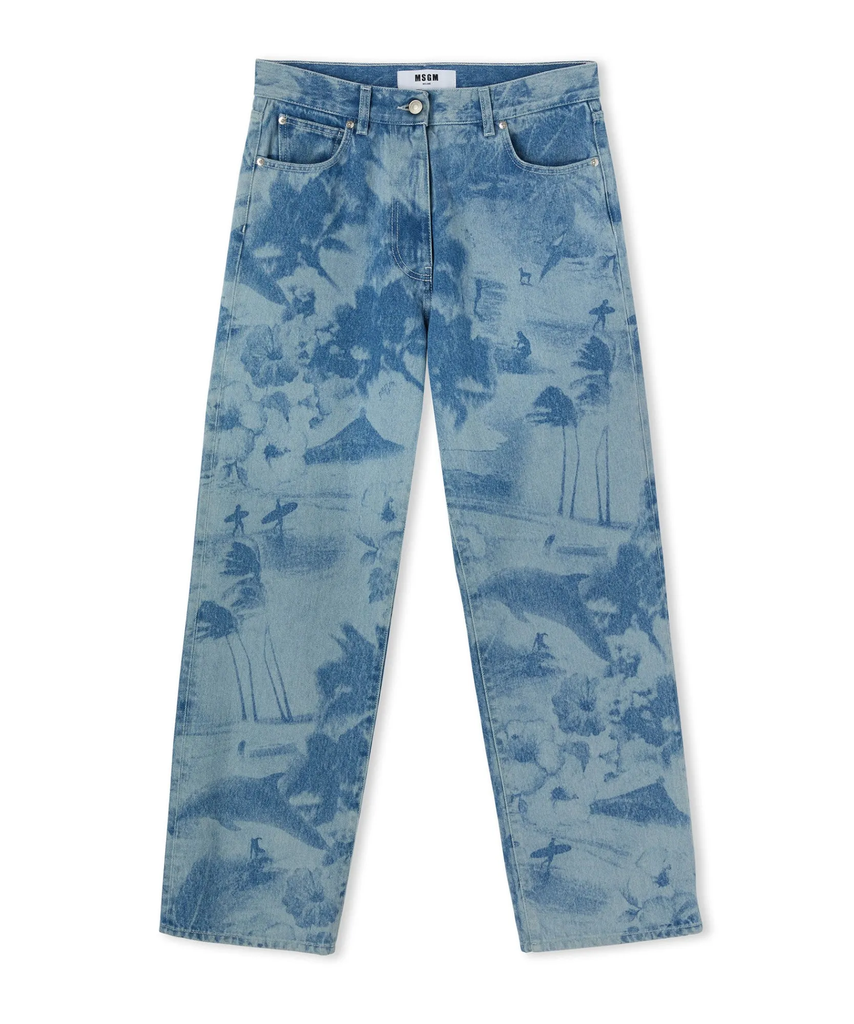 Jeans A Gamba Dritta Con Lavorazione "Surfer" A Laser^MSGM Online