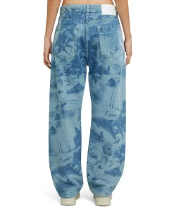 Jeans A Gamba Dritta Con Lavorazione