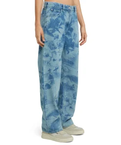 Jeans A Gamba Dritta Con Lavorazione
