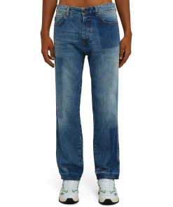 Jeans A Gamba Dritta Con Lavorazione A Riserva Patchwork^MSGM Fashion