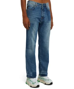 Jeans A Gamba Dritta Con Lavorazione A Riserva Patchwork^MSGM Fashion
