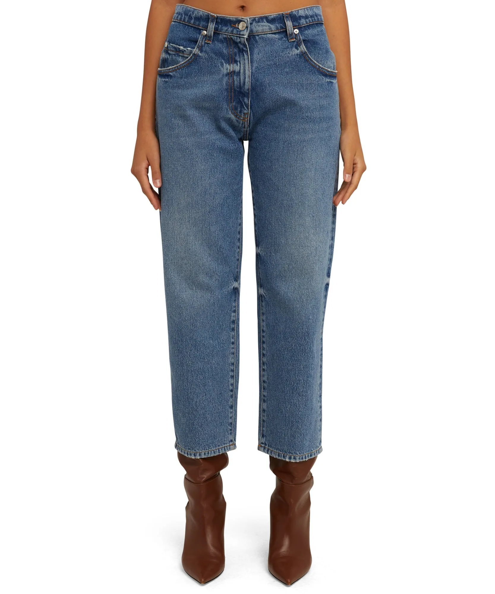 Jeans A Gamba Dritta In Tinta Unita^MSGM Cheap