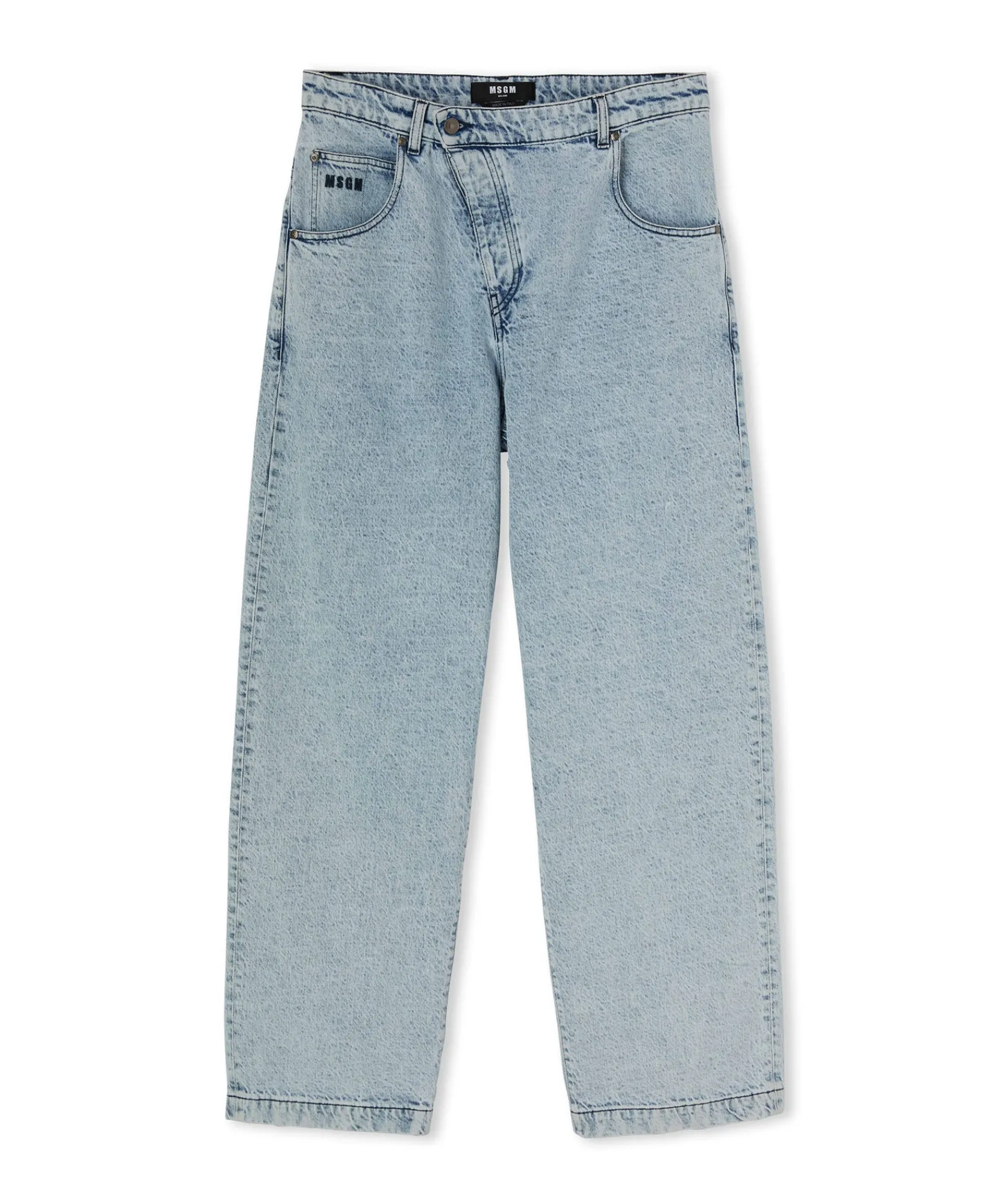 Jeans Baggy A Gamba Dritta Con Abbottonatura Obliqua^MSGM Store