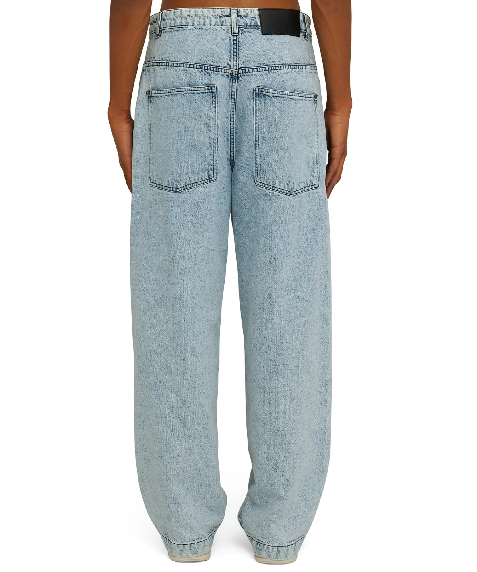 Jeans Baggy A Gamba Dritta Con Abbottonatura Obliqua^MSGM Sale