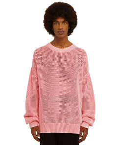 Maglione Girocollo In Maglia Di Cotone Overdyed Con Lavorazione A Rete^MSGM Best