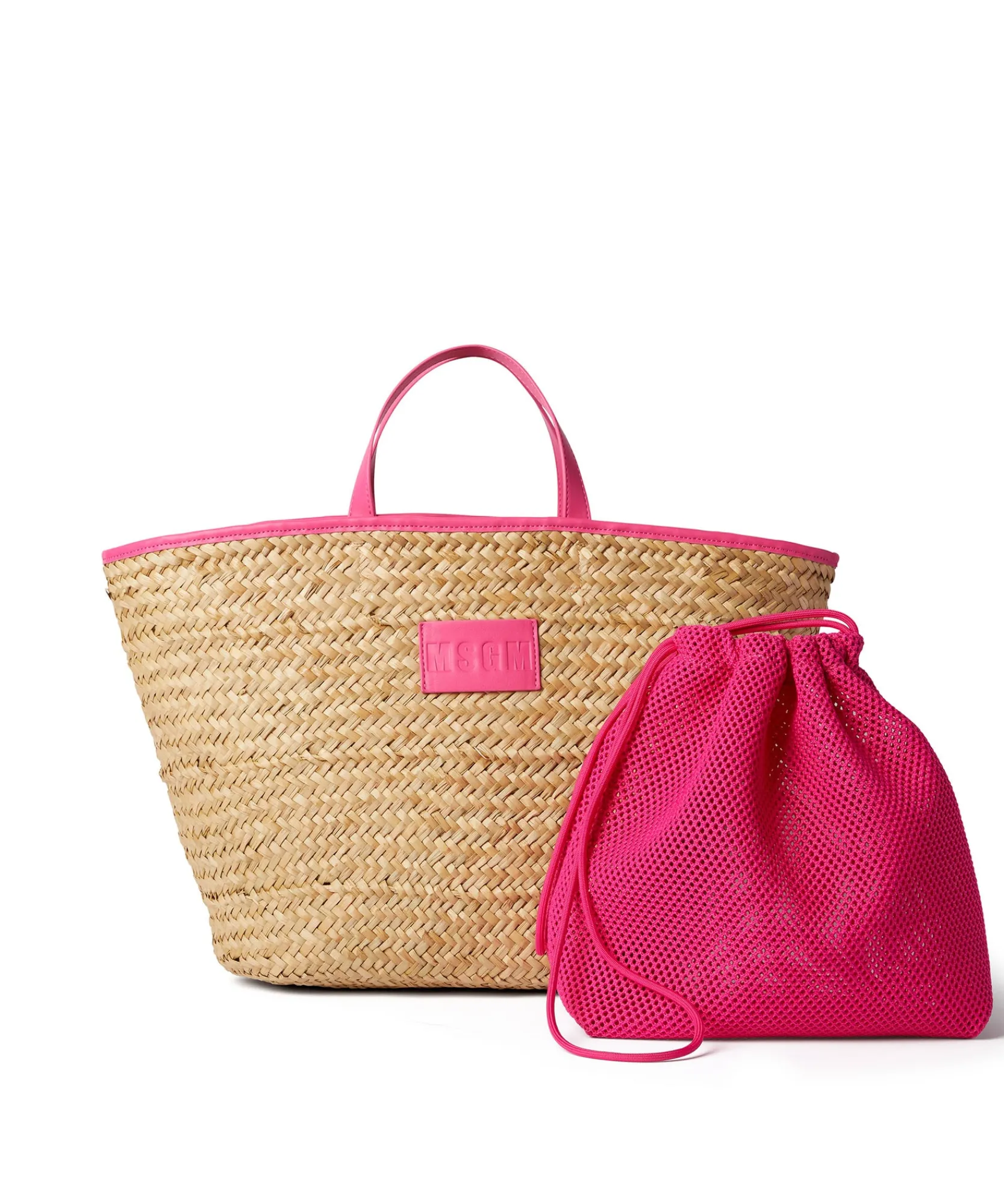 Maxi Tote In Paglia Corredata Da Mini Pouch^MSGM Hot