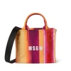Mini Tote Bag In Cotone "Brushed Stripes" Con Logo ^MSGM Online