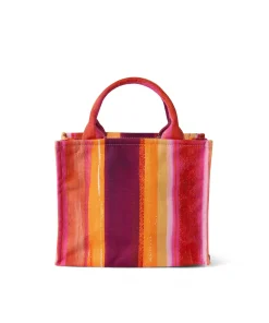Mini Tote Bag In Cotone "Brushed Stripes" Con Logo ^MSGM Online
