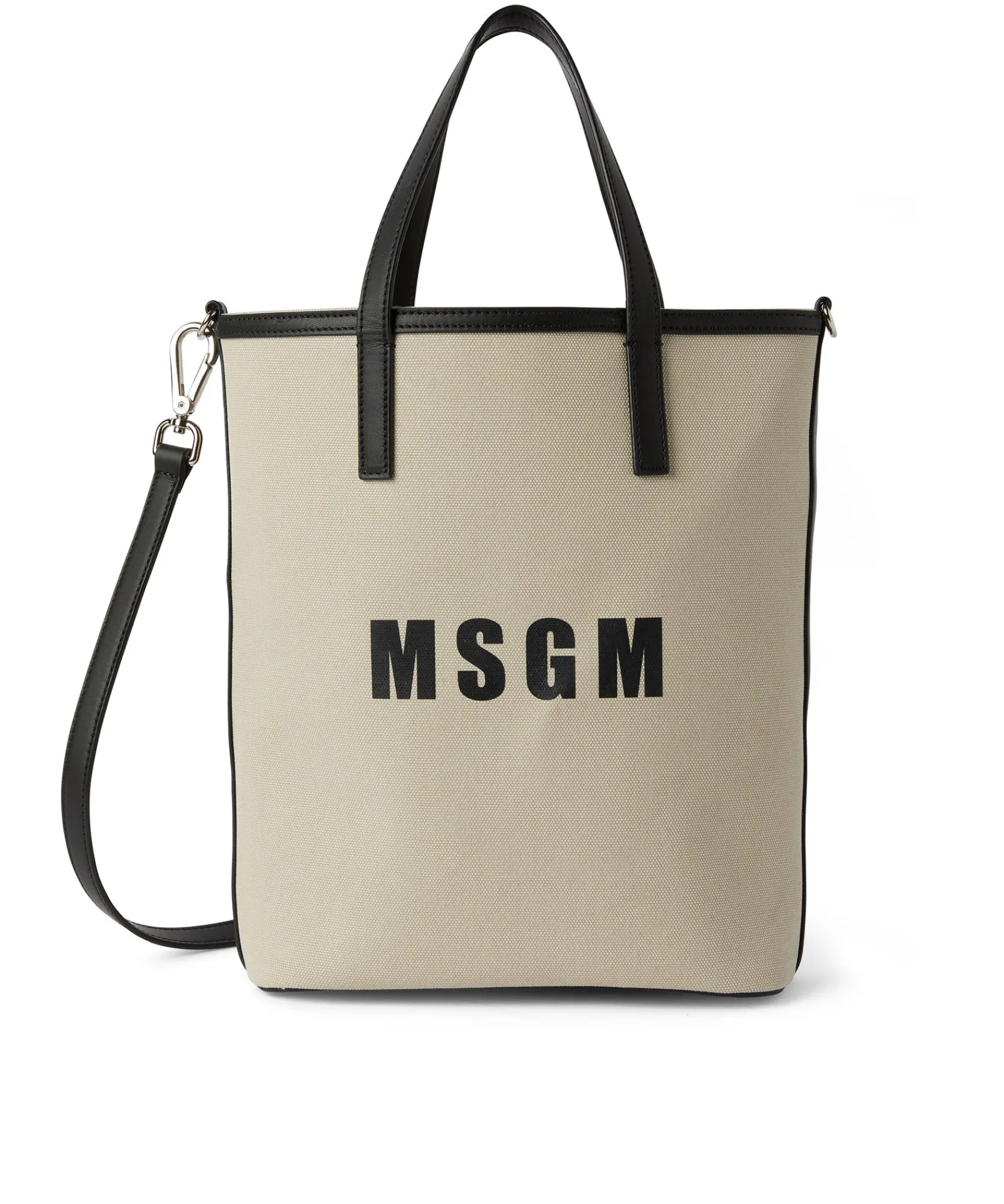 Mini Tote Bag In Cotone Canvas E Dettagli In Pelle^MSGM Discount