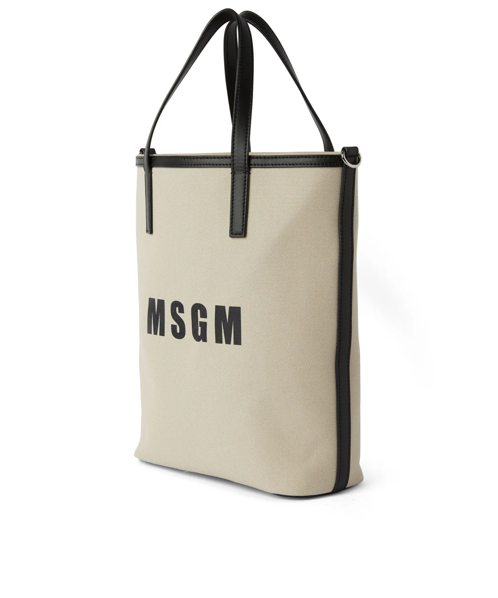 Mini Tote Bag In Cotone Canvas E Dettagli In Pelle^MSGM Discount