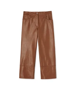 Pantalone A Boot-Cut A Gamba Dritta In Eco-Nappa^MSGM Sale