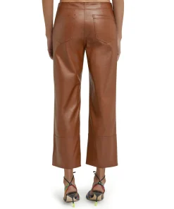 Pantalone A Boot-Cut A Gamba Dritta In Eco-Nappa^MSGM Sale
