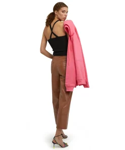 Pantalone A Boot-Cut A Gamba Dritta In Eco-Nappa^MSGM Sale
