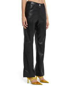 Pantalone A Gamba Dritta In Ecopelle^MSGM Outlet