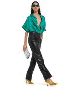 Pantalone A Gamba Dritta In Ecopelle^MSGM Outlet