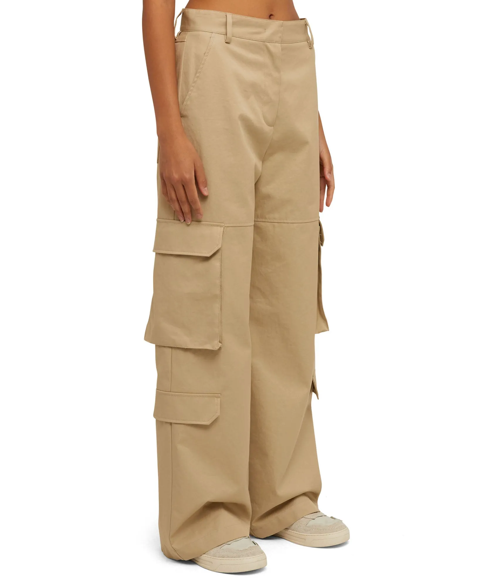 Pantalone Cargo A Gamba Dritta In Cotone Tinta Unita^MSGM Clearance