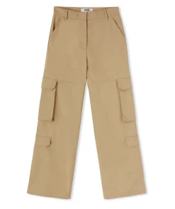 Pantalone Cargo A Gamba Dritta In Cotone Tinta Unita^MSGM Clearance