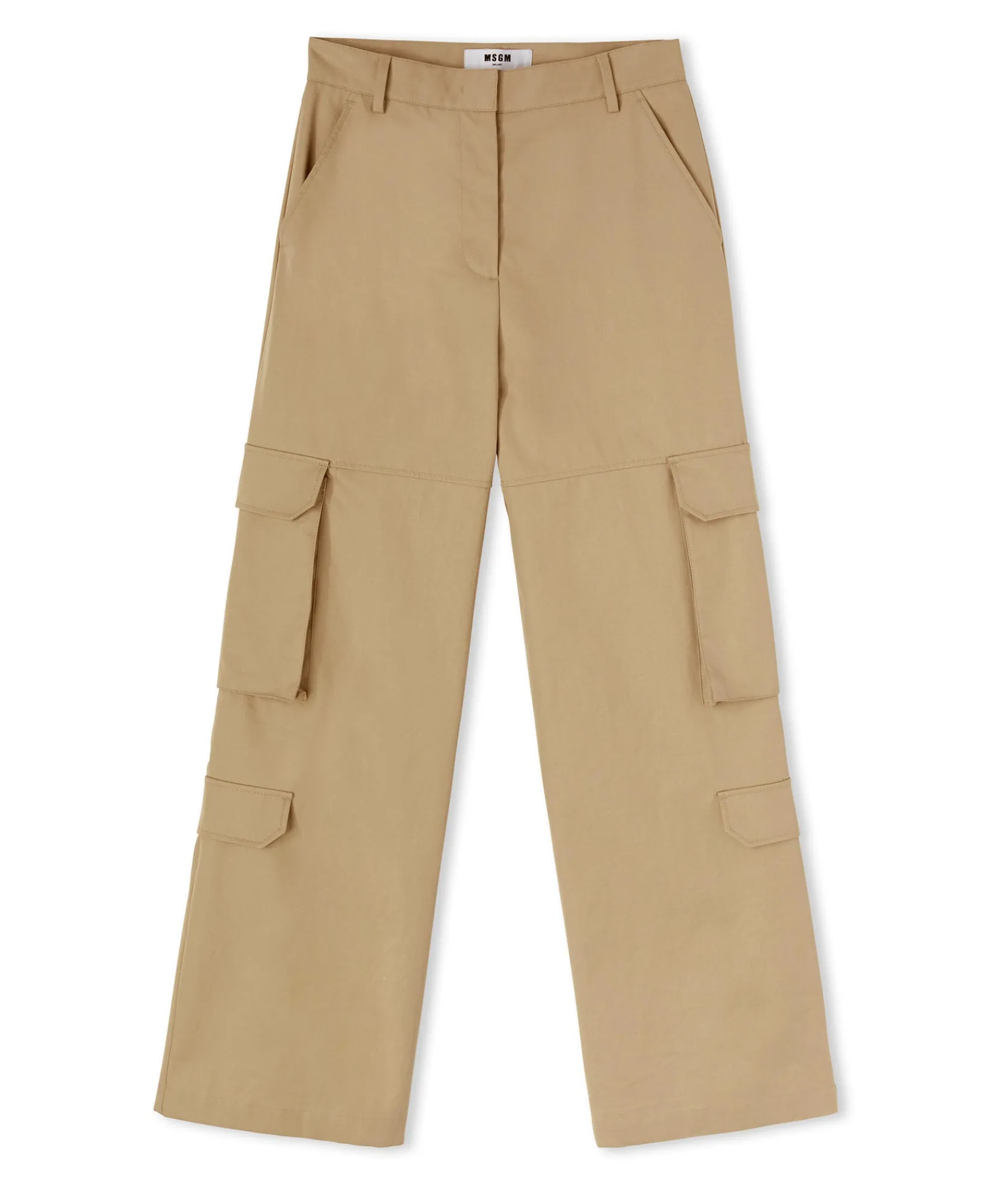 Pantalone Cargo A Gamba Dritta In Cotone Tinta Unita^MSGM Clearance