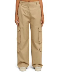 Pantalone Cargo A Gamba Dritta In Cotone Tinta Unita^MSGM Clearance