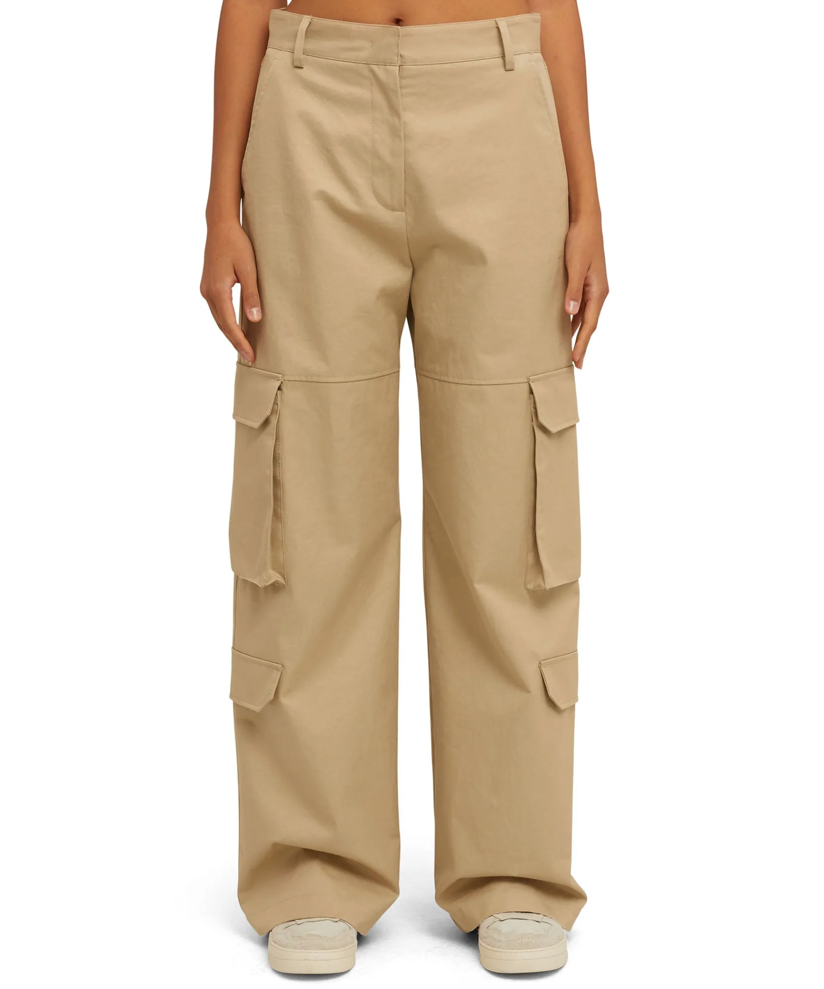 Pantalone Cargo A Gamba Dritta In Cotone Tinta Unita^MSGM Clearance