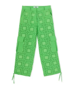 Pantalone Cargo In Cotone Sangallo Tinta Unita^MSGM Best Sale
