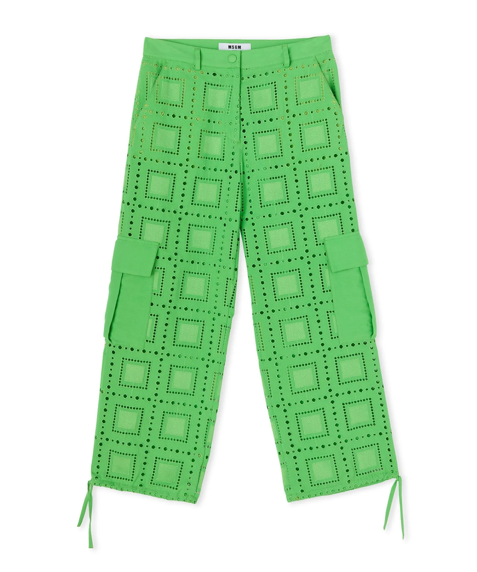 Pantalone Cargo In Cotone Sangallo Tinta Unita^MSGM Best Sale