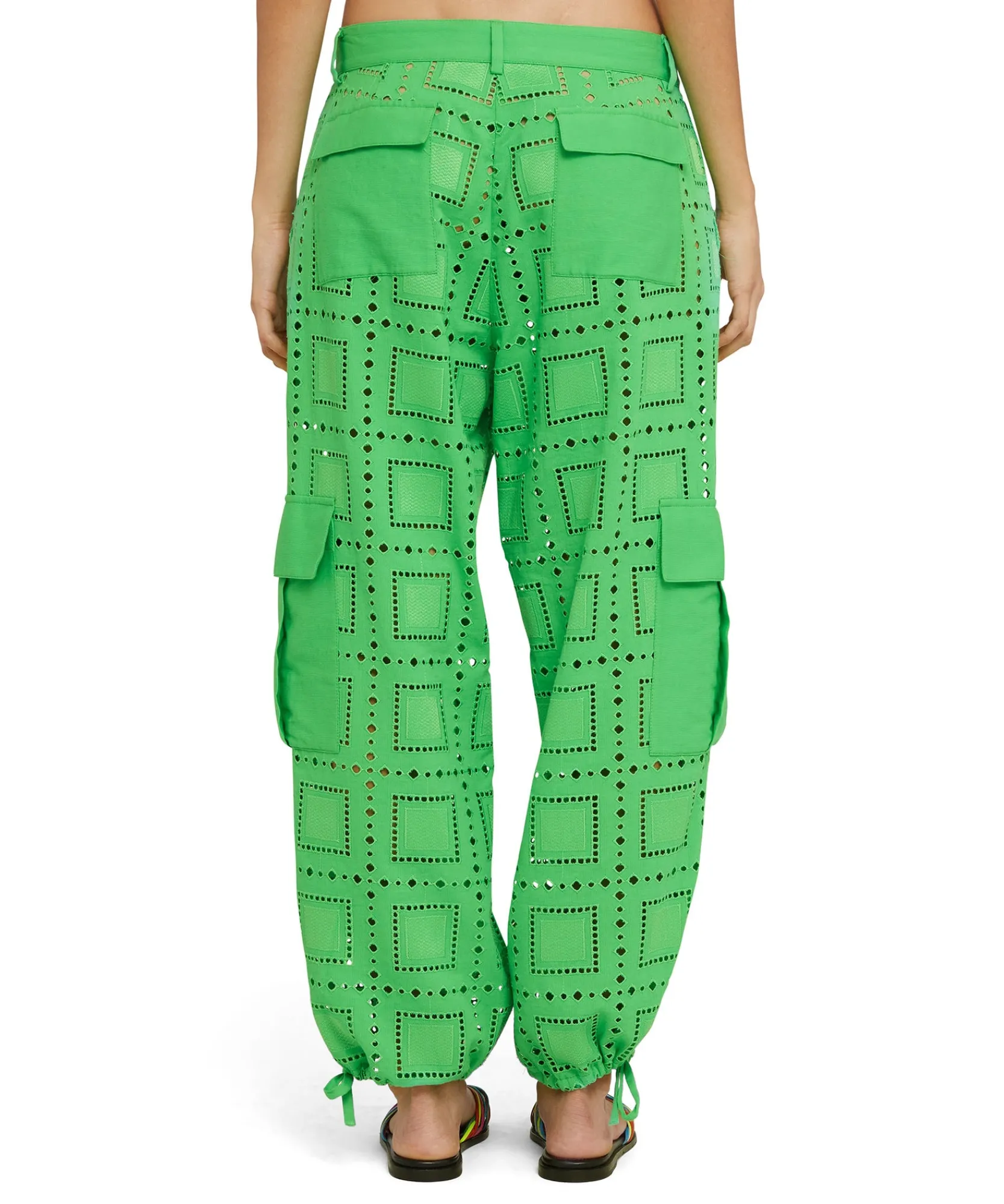 Pantalone Cargo In Cotone Sangallo Tinta Unita^MSGM Best Sale