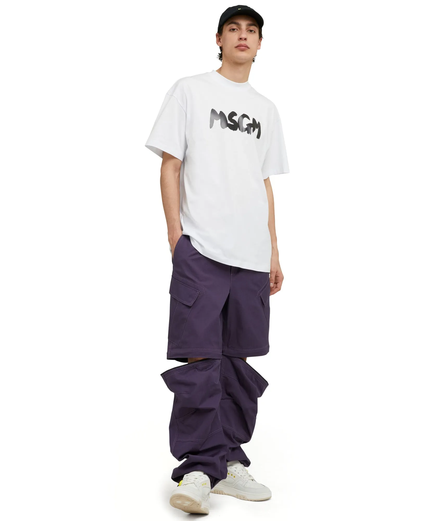 Pantalone Cargo In Cotone Tinta Unita^MSGM Fashion