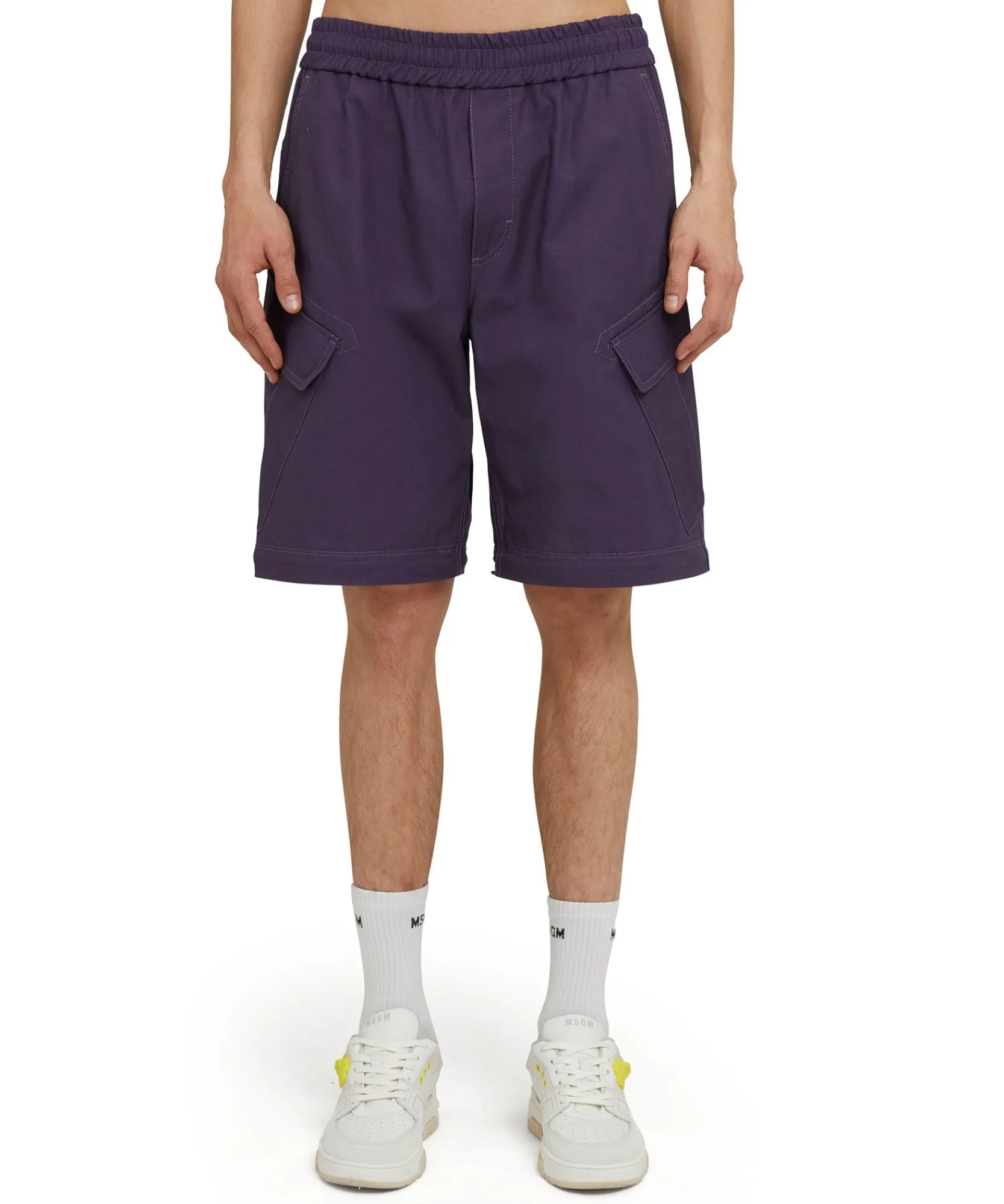 Pantalone Cargo In Cotone Tinta Unita^MSGM Fashion