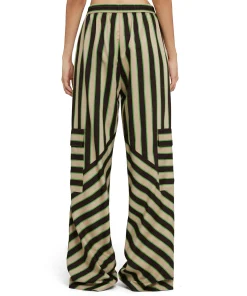 Pantalone Fluido A Gamba Dritta In Twill Di Viscosa Con Stampa "Jumbo Stripe"^MSGM Best