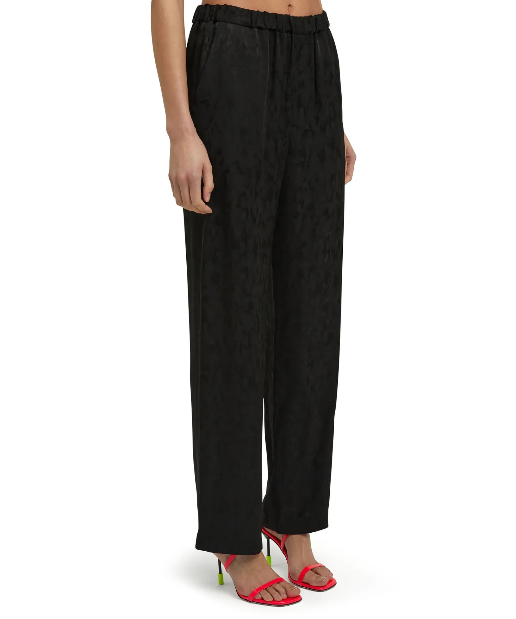 Pantalone Fluido A Gamba Dritta In Viscosa Camo Jaquard^MSGM Fashion