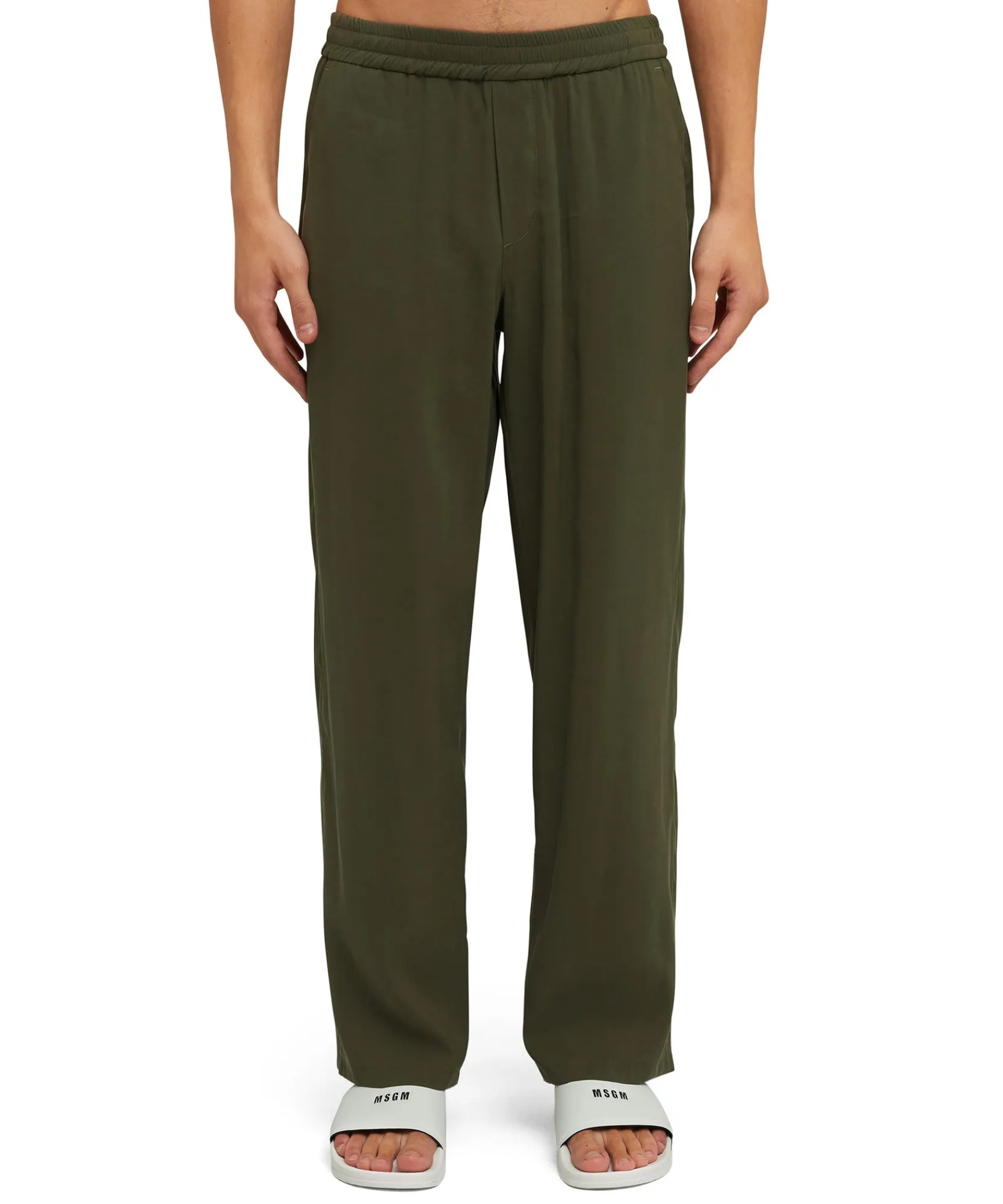 Pantalone Fluido In Viscosa Tinta Unita A Gamba Dritta^MSGM Hot