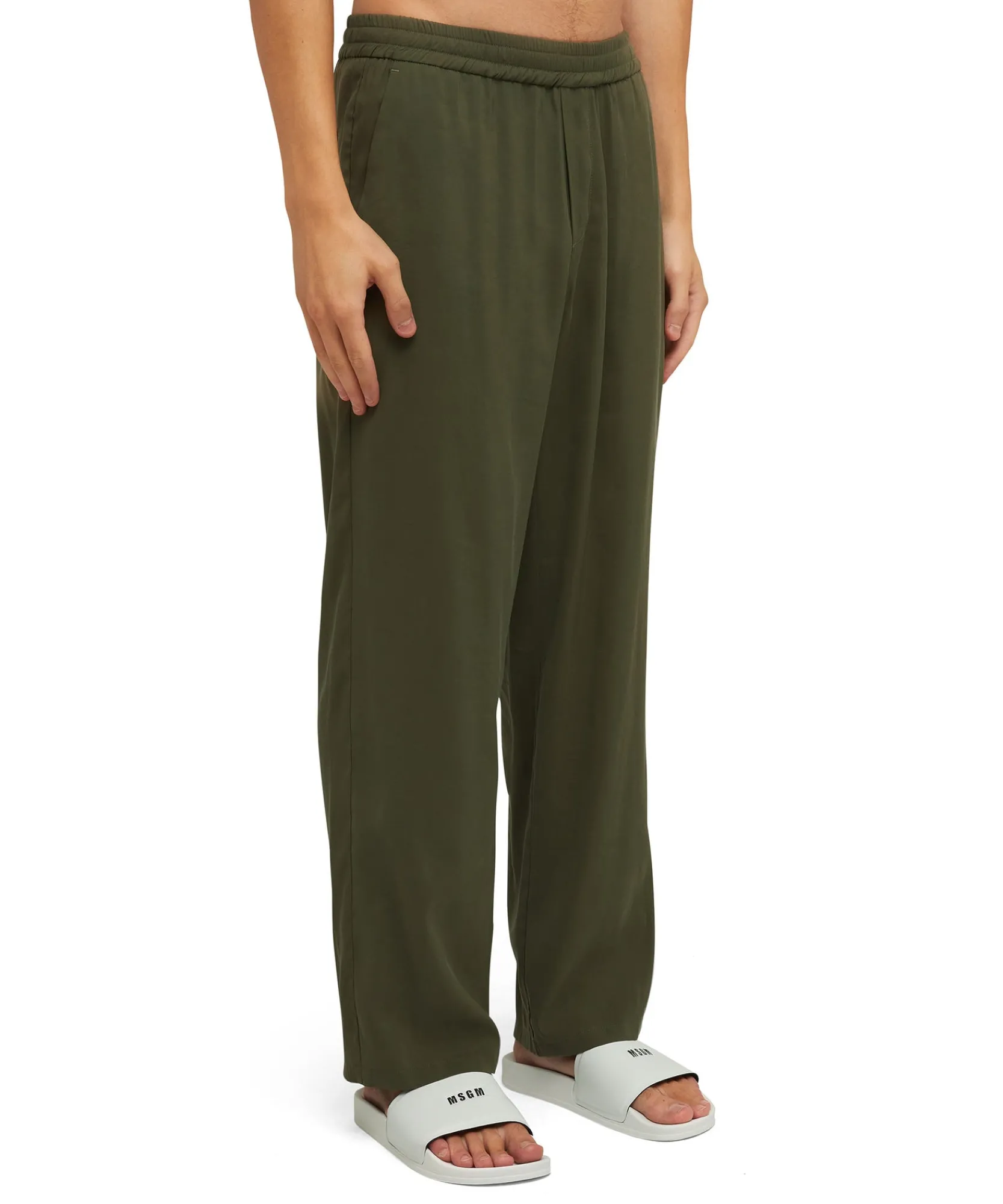 Pantalone Fluido In Viscosa Tinta Unita A Gamba Dritta^MSGM Hot