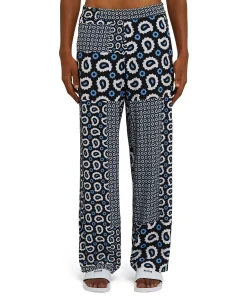 Pantalone Fluido In Viscosa A Gamba Dritta Con Stampa "Patchwork Paisley"^MSGM Flash Sale