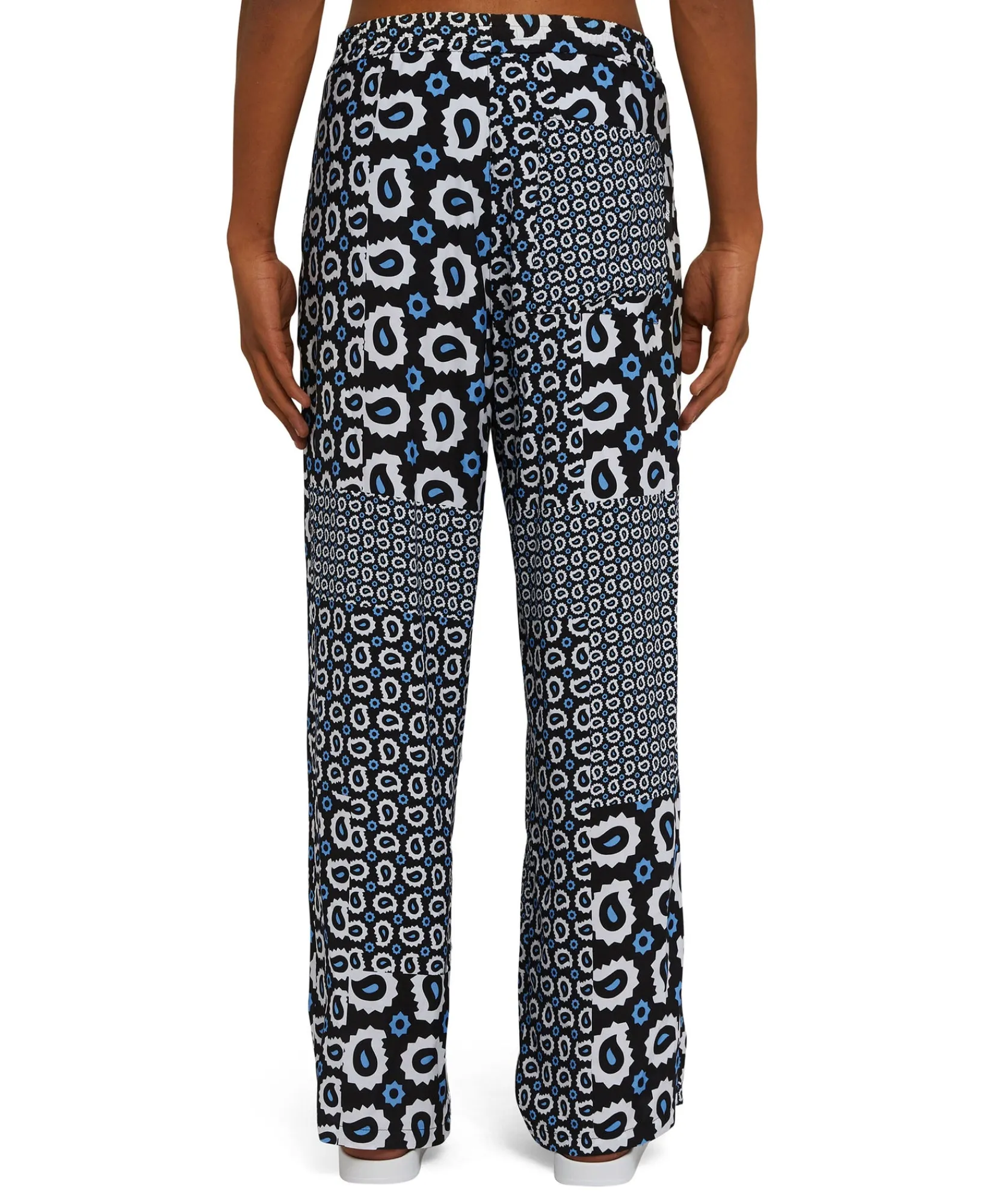 Pantalone Fluido In Viscosa A Gamba Dritta Con Stampa "Patchwork Paisley"^MSGM Flash Sale