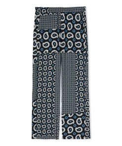 Pantalone Fluido In Viscosa A Gamba Dritta Con Stampa