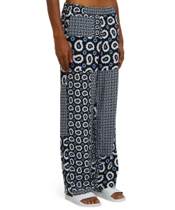 Pantalone Fluido In Viscosa A Gamba Dritta Con Stampa
