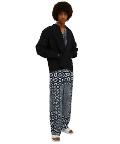 Pantalone Fluido In Viscosa A Gamba Dritta Con Stampa
